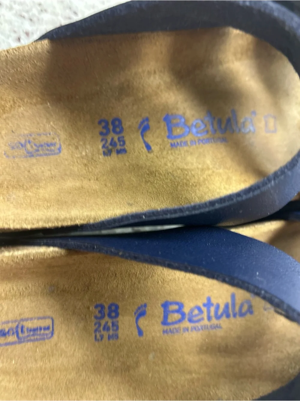 Birkenstock Betula Navy Blue Triple Strap Comfort Sandals - Women's size 7 (38)